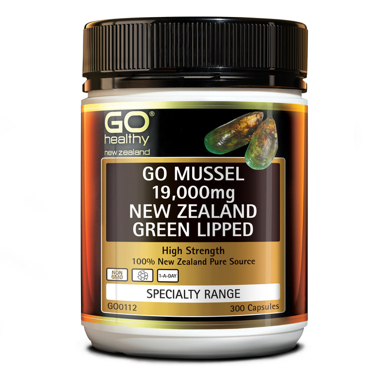 GO Healthy GO Mussel 19,000mg New Zealand Green Lipped 300 Caps