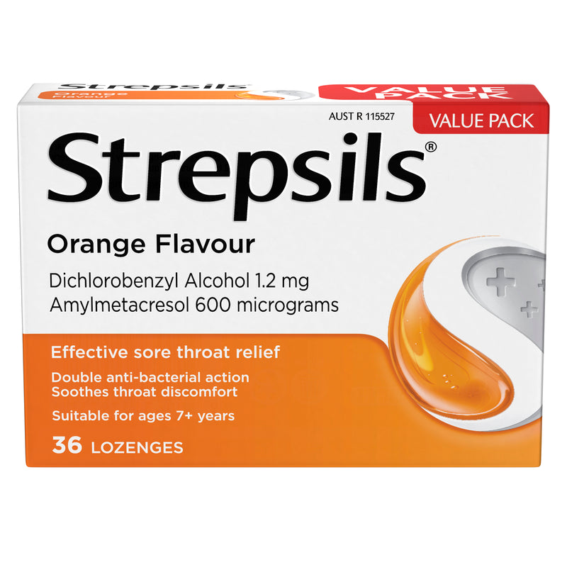 Strepsils Sore Throat Relief Orange 36 Pack