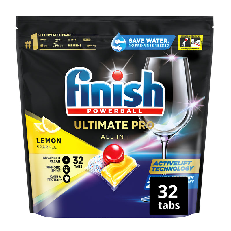 Finish Ultimate Pro Dishwashing Tablets Lemon Sparkle 32 Pack