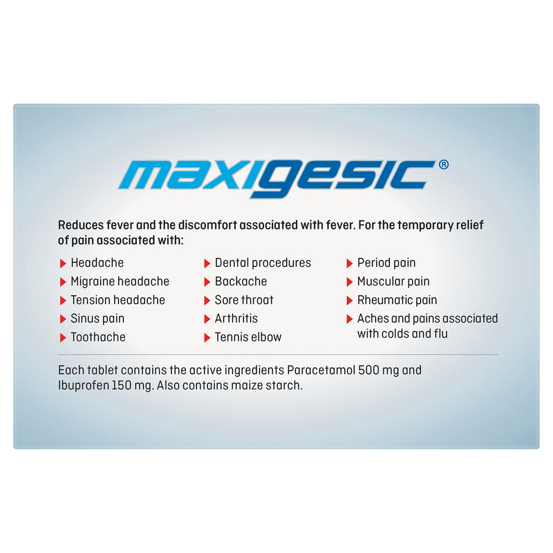 Maxigesic® Double Action Pain Relief 100 Tablets