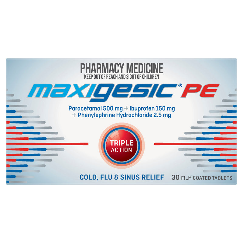 Maxigesic® PE Triple Action Cold, Flu & Sinus Relief 30 Tablets