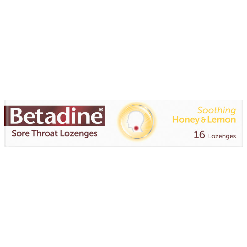 Betadine Sore Throat Lozenges Honey & Lemon 16 Pack