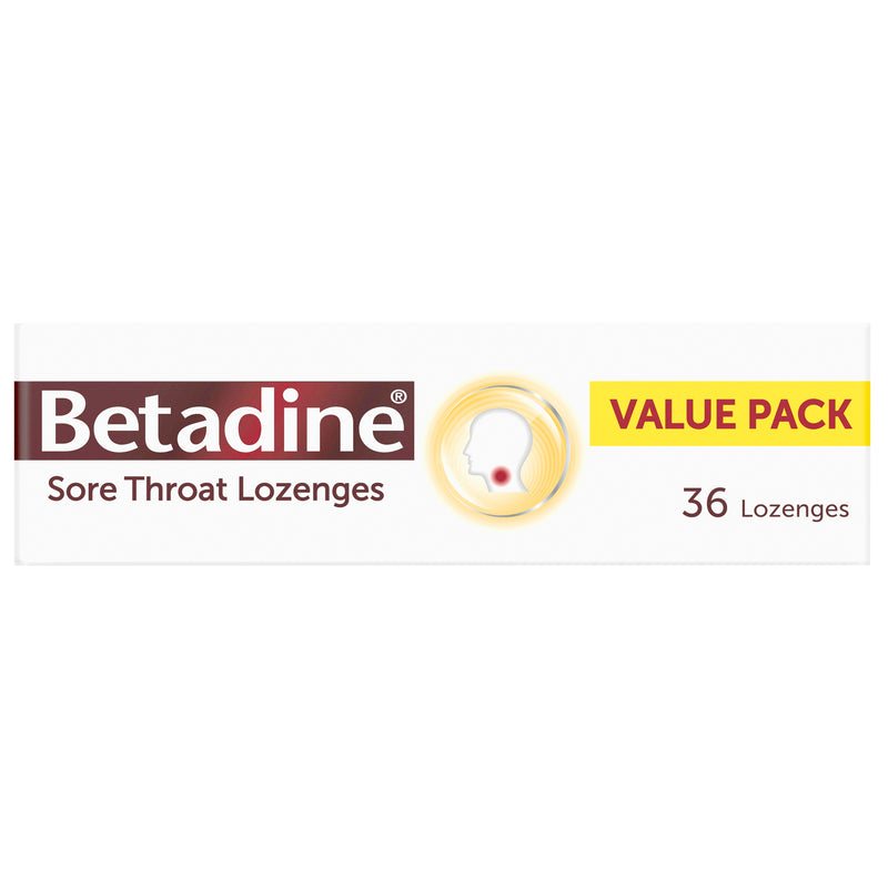 Betadine Sore Throat Lozenges Honey & Lemon 36 Pack