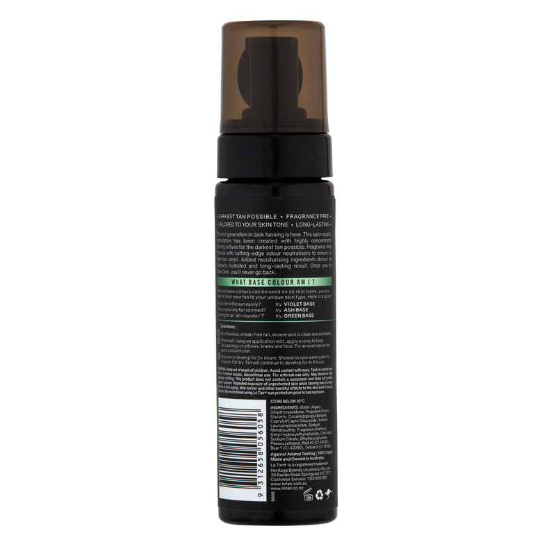 Le Tan Uber Dark Self Tanning Foam Green Base Foam 200ml