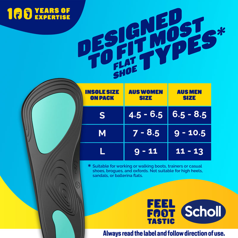 Scholl In-Balance Arch Orthotic Insole Large Size 9 - 11