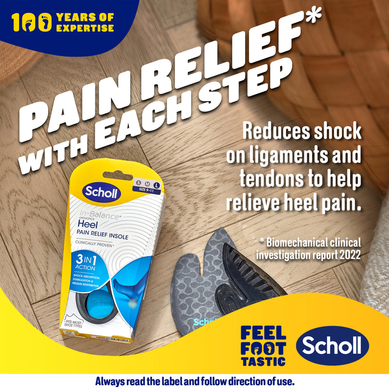 Scholl In-Balance Heel Orthotic Insole Large Size 9 - 11