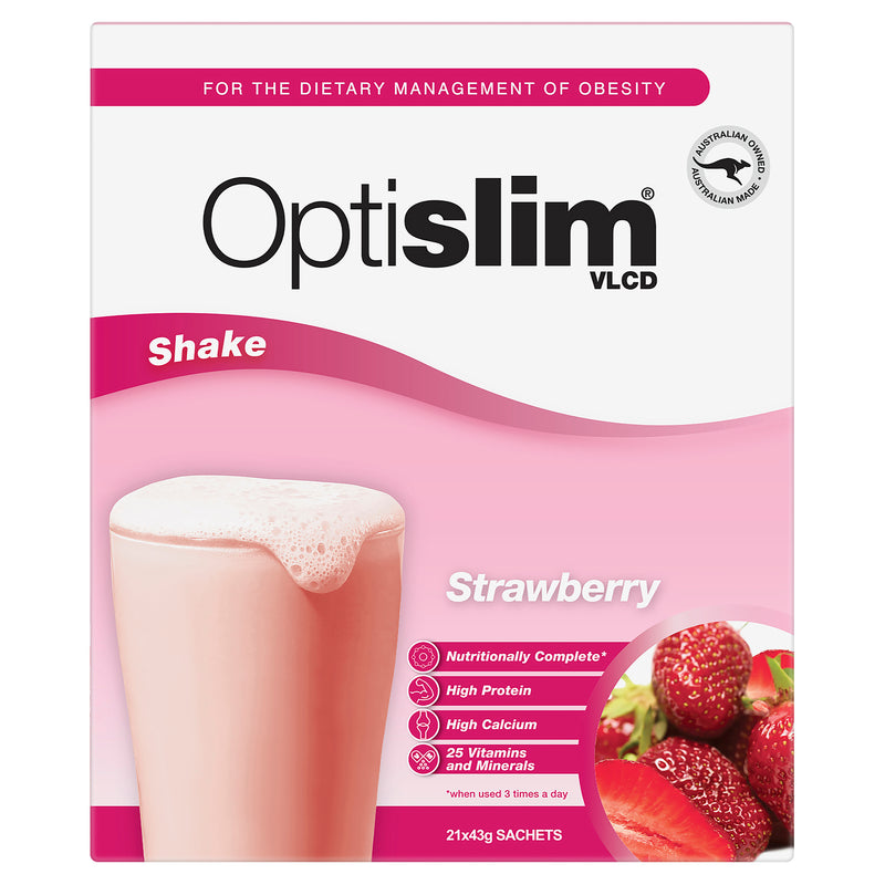 Optislim VLCD Shake Strawberry Sachets 21x43g