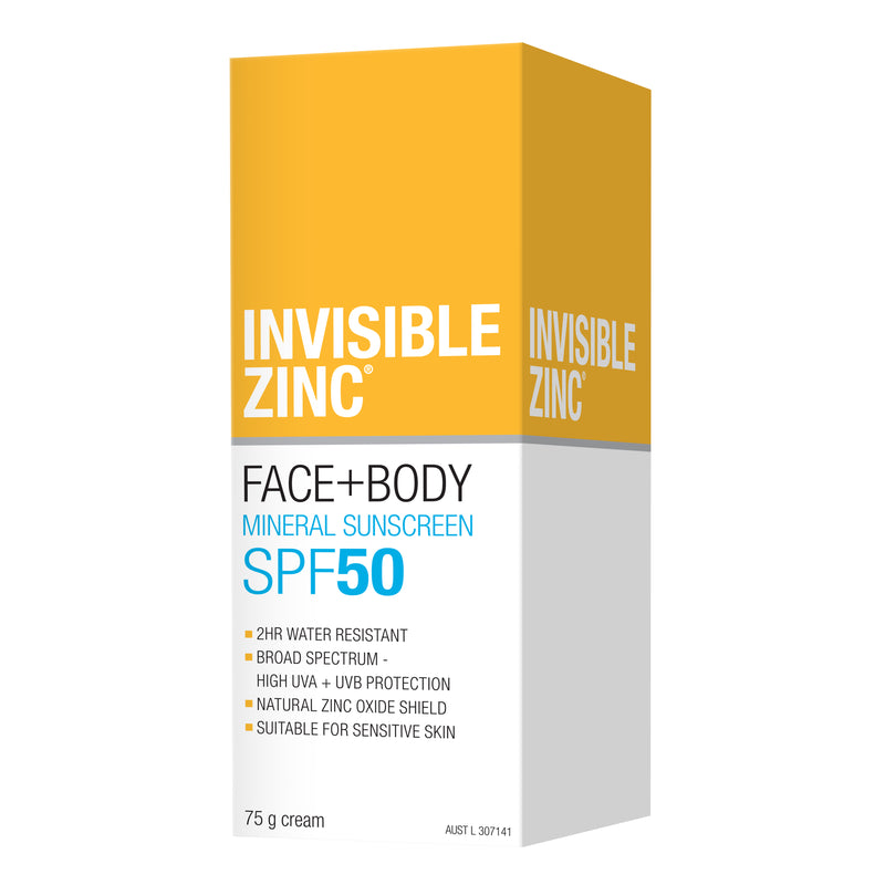 Invisible Zinc Face + Body Mineral Sunscreen SPF 50 75g