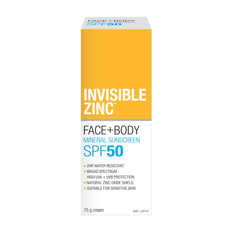 Invisible Zinc Face + Body Mineral Sunscreen SPF 50 75g