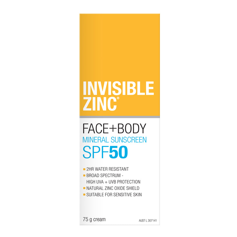 Invisible Zinc Face + Body Mineral Sunscreen SPF 50 75g