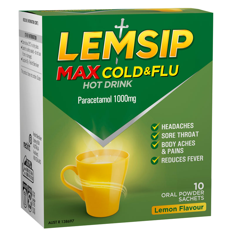 Lemsip Max Cold and Flu Relief Hot Drink Lemon 10pk