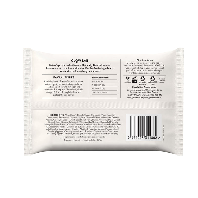 Glow Lab Facial Wipes 20 Pack