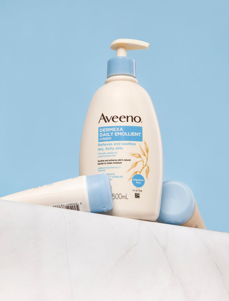 Aveeno Dermexa Daily Emollient Fragrance Free Body Cream Moisturise Protect Dry Itchy Eczema Prone Sensitive Skin 500mL