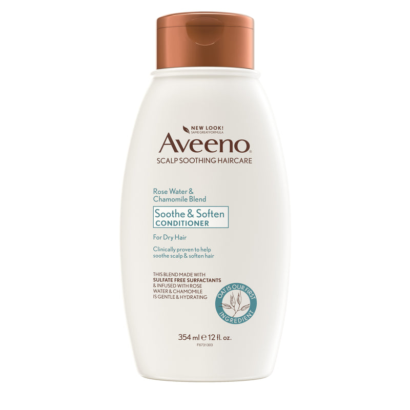 Aveeno Sensitive & Soft Rose Water and Chamomile Blend Conditioner For Scalp Soothing & Gentle Cleansing 354mL