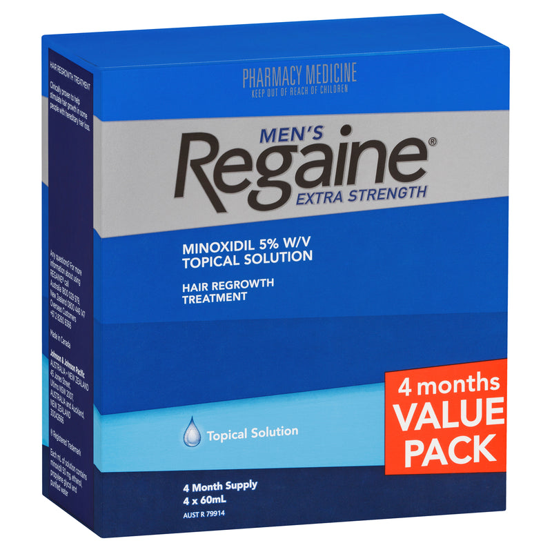 Regaine Men's Extra Strength Minoxidil Hair Regrowth Treatment 4 x 60mL (  solution )