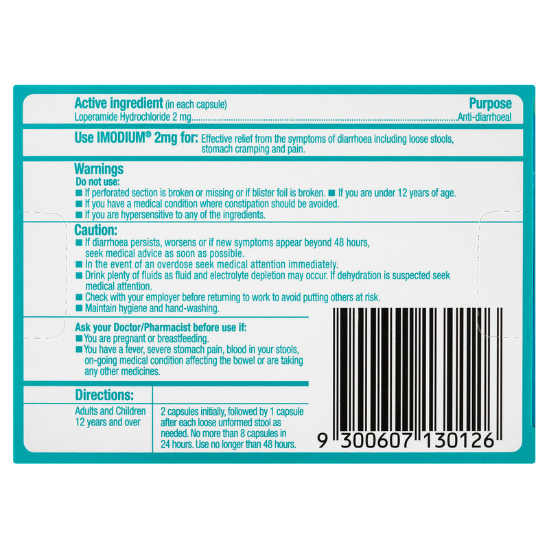 Imodium Diarrhoea Capsules 8 Pack