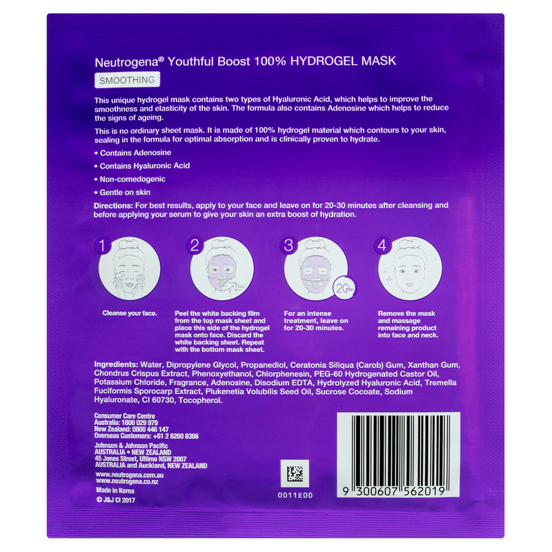 Neutrogena Youthful Boost Smoothing Hydrogel Mask 30g