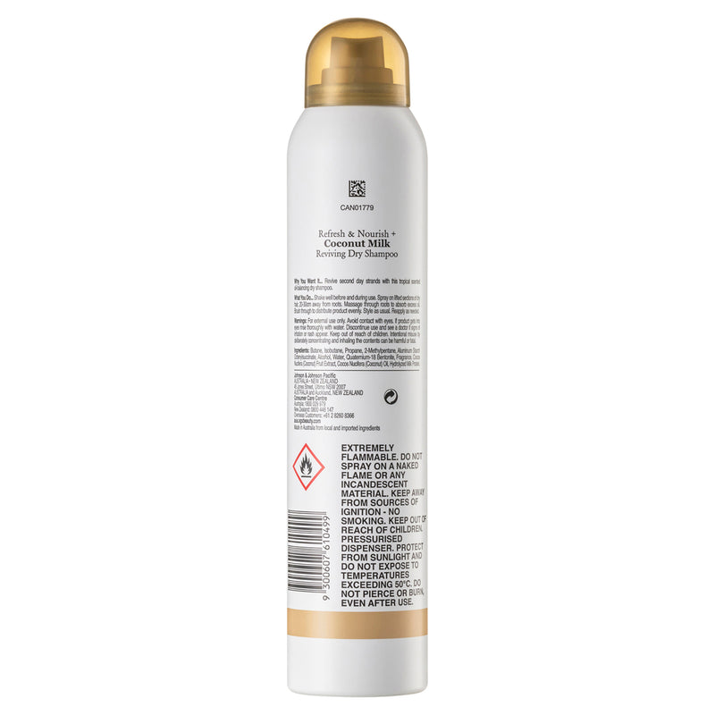 OGX Refresh & Nourish + Coconut Milk Dry Shampoo All Hair Types 200mL