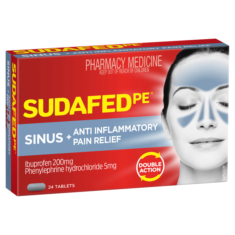 Sudafed PE Sinus + Anti-Inflammatory Pain Relief Tablets 24 Pack