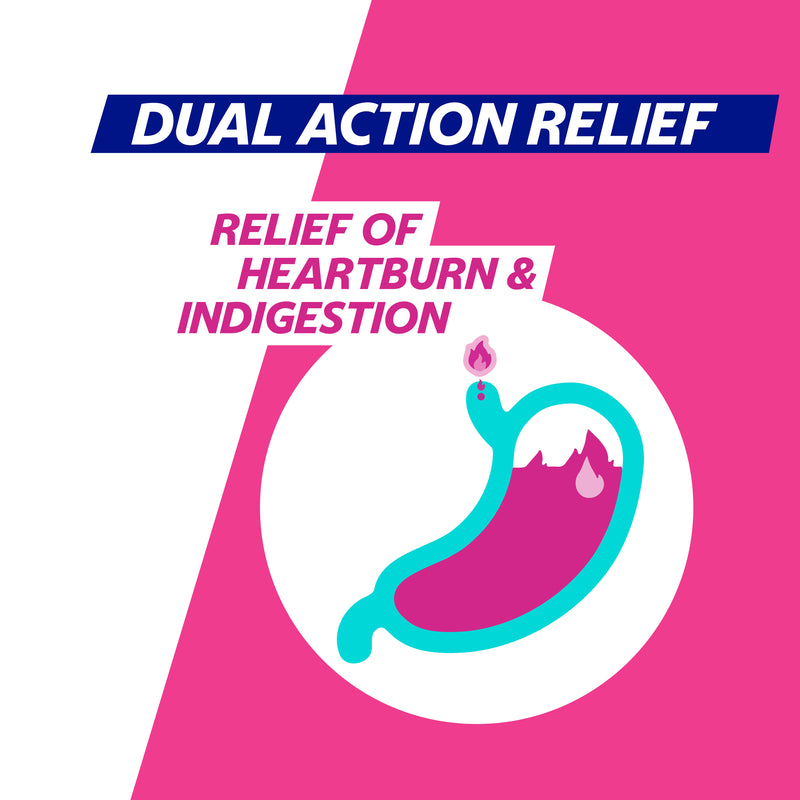 Gaviscon Dual Action Chewable Tablets Peppermint Heartburn & Indigestion Relief 16 Pack