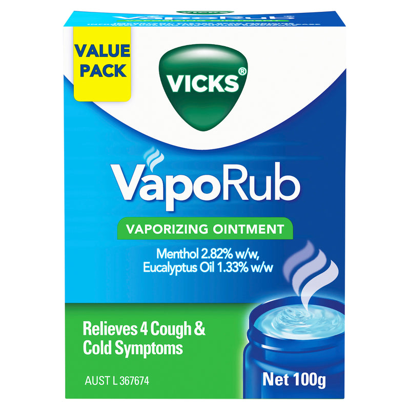 Vicks VapoRub Chest Rub and Vaporizing Ointment Decongestant 100g