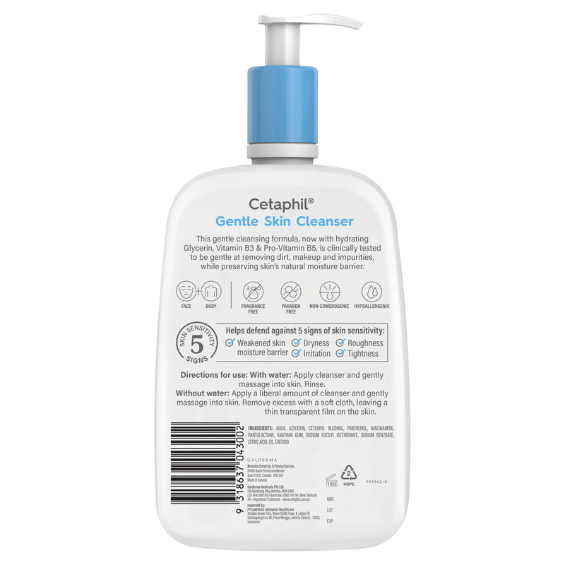 Cetaphil Gentle Skin Cleanser 1L, For Face & Body Care