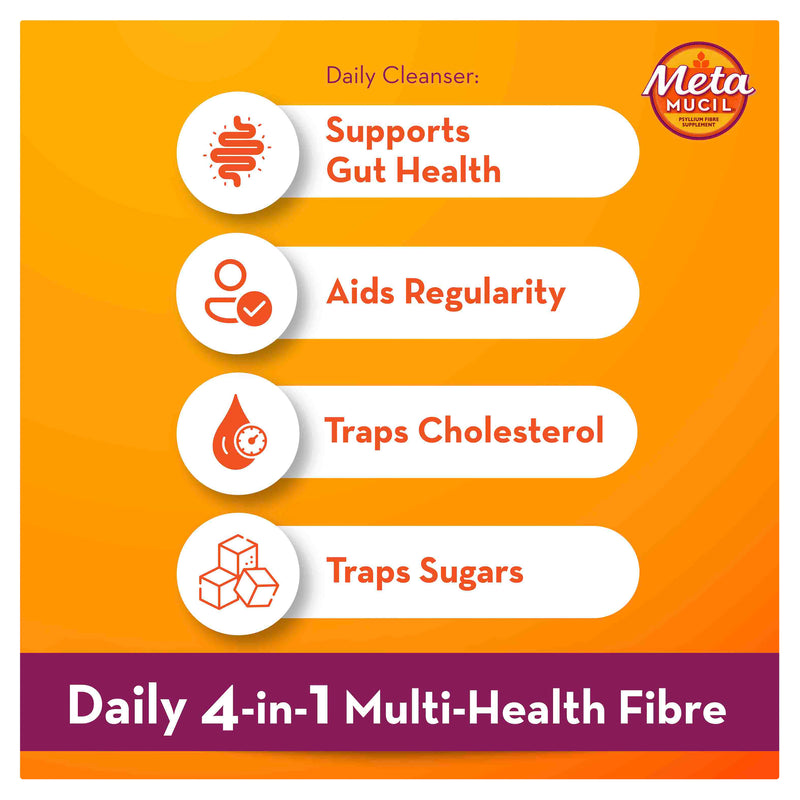 Metamucil Multi-Health Fibre with 100% Psyllium Natural Psyllium Wild Berry Smooth 72D