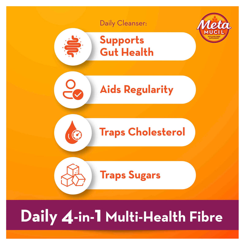 Metamucil Multi-Health Fibre with 100% Psyllium Natural Psyllium Wild Berry Smooth 114D