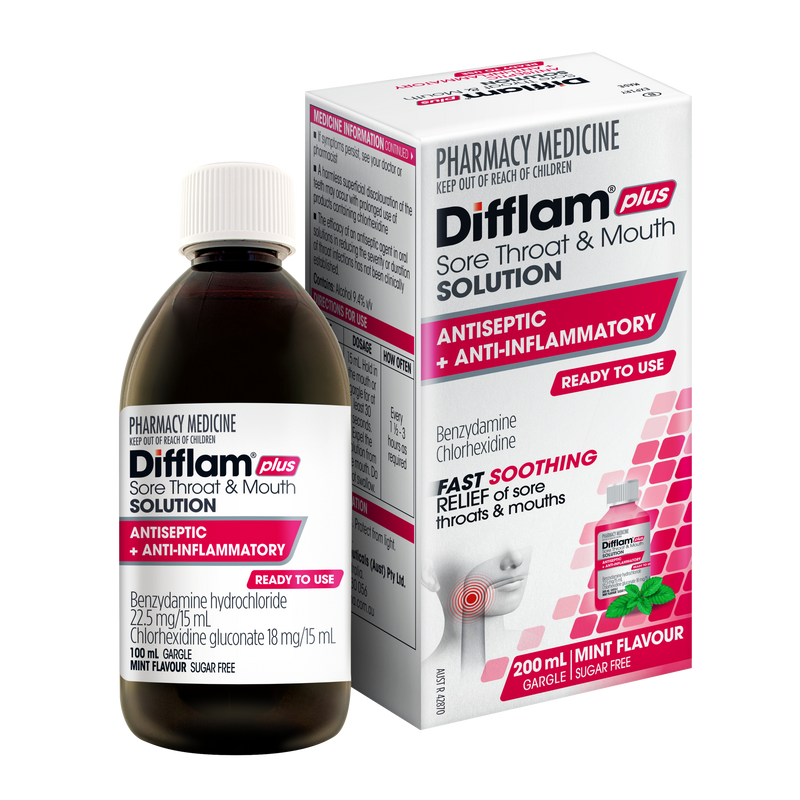 Difflam-C Ready To Use Sore Throat Gargle & Mouth Solution 200mL