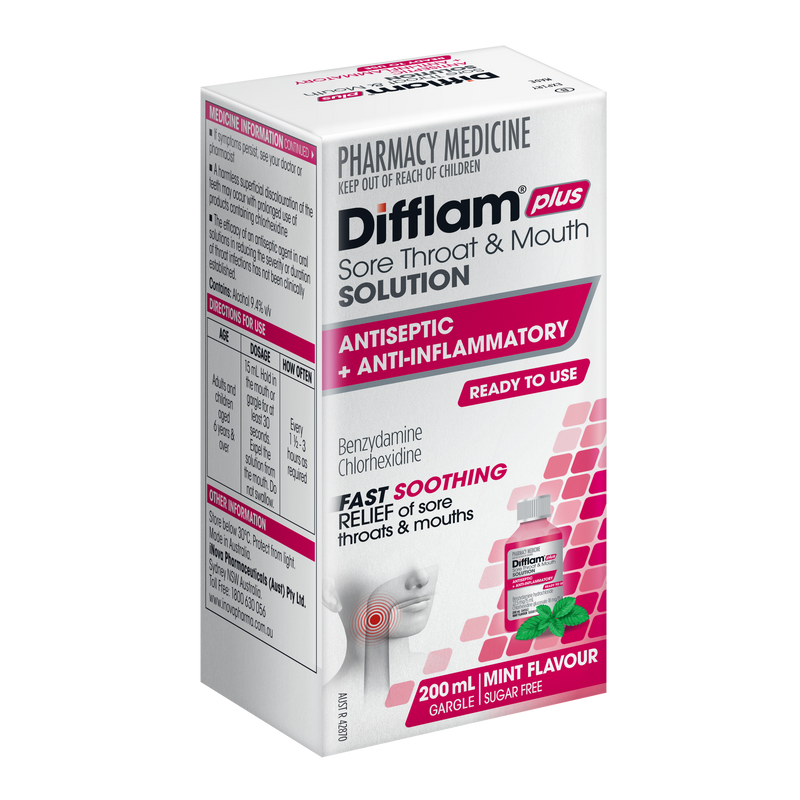 Difflam-C Ready To Use Sore Throat Gargle & Mouth Solution 200mL