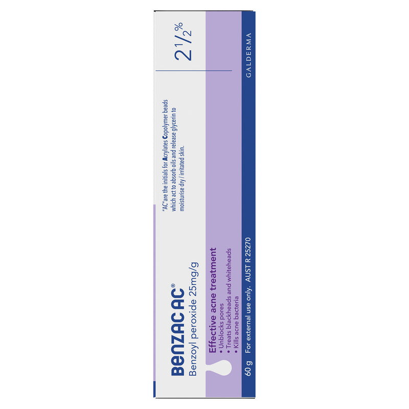 Benzac AC Mild Strength 2.5% Acne Gel 60g, Acne Treatment