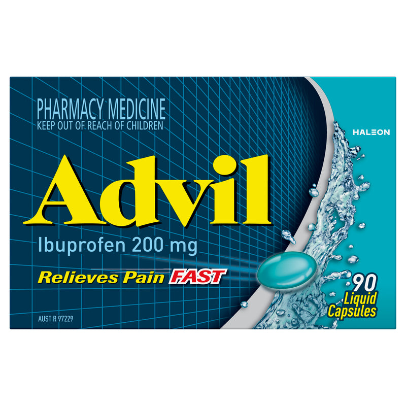 Advil Liquid Capsules with Liquid Speed 200mg Ibuprofen 90 Pack LIMIT 1