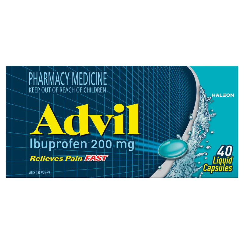 Advil Liquid Capsules 200mg Ibuprofen 40 Pack