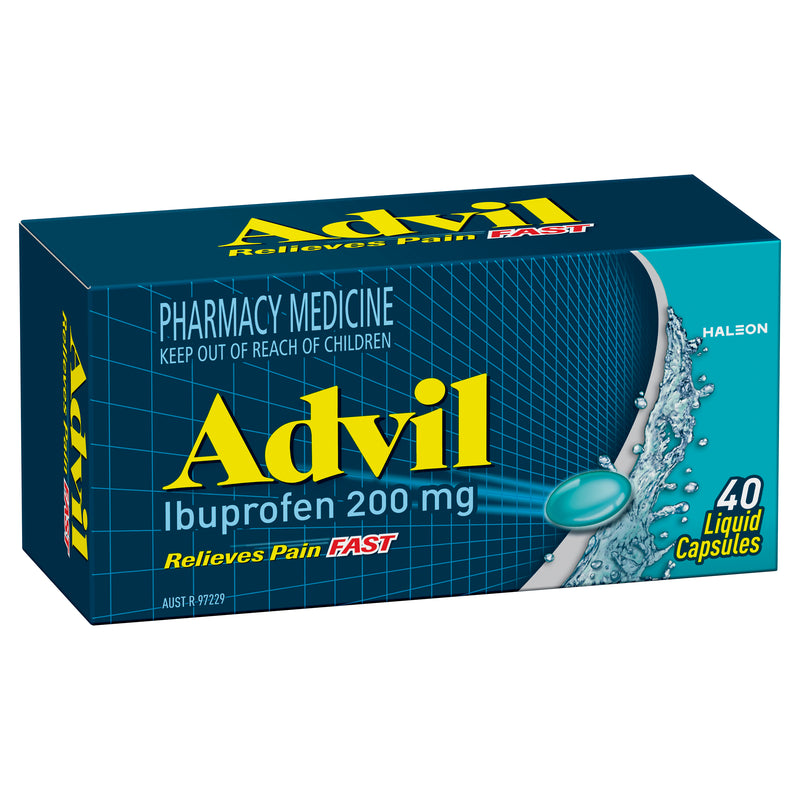 Advil Liquid Capsules 200mg Ibuprofen 40 Pack