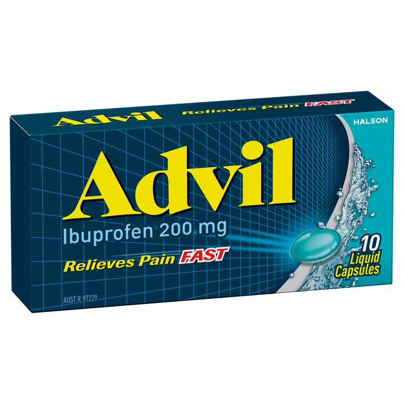 Advil Liquid Capsules, Fast & Effective Pain Relief at Liquid Speed, 200mg Ibuprofen 10 Pack