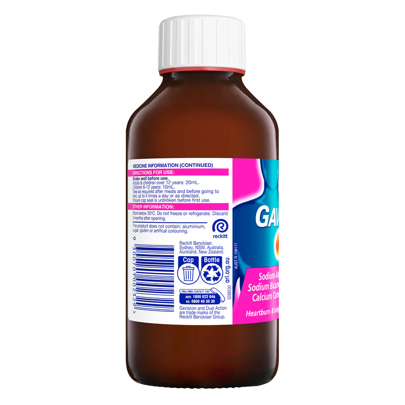 Gaviscon Dual Action Liquid Heartburn & Indigestion Relief 300ml