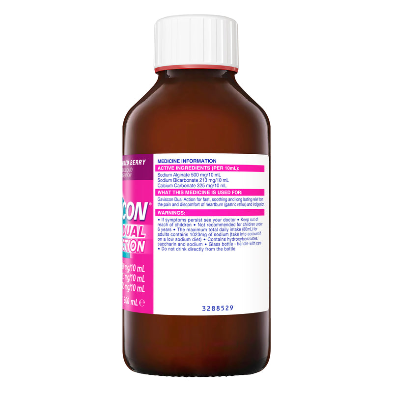 Gaviscon Dual Act Mixed Berry Liquid 300ml