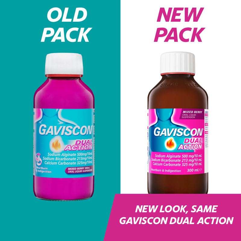 Gaviscon Dual Act Mixed Berry Liquid 300ml