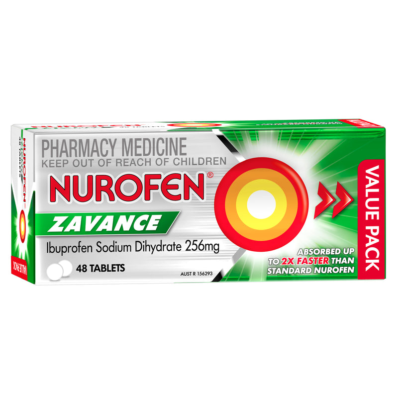 Nurofen Zavance Fast Pain Relief Tablets 256mg Ibuprofen 48 Value Pack