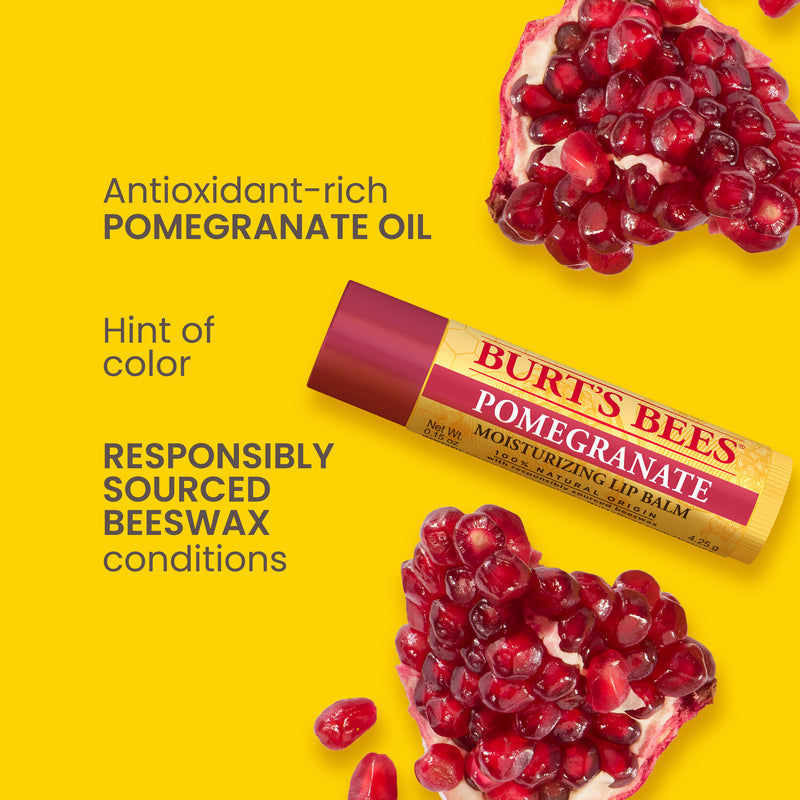 Burts Bees 100% Natural Pomegranate Lip Balm 4.25g