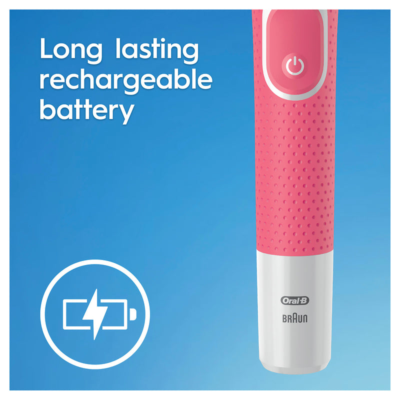 Oral-B Pro 100 3D White Polish Whitening Pink Electric Toothbrush