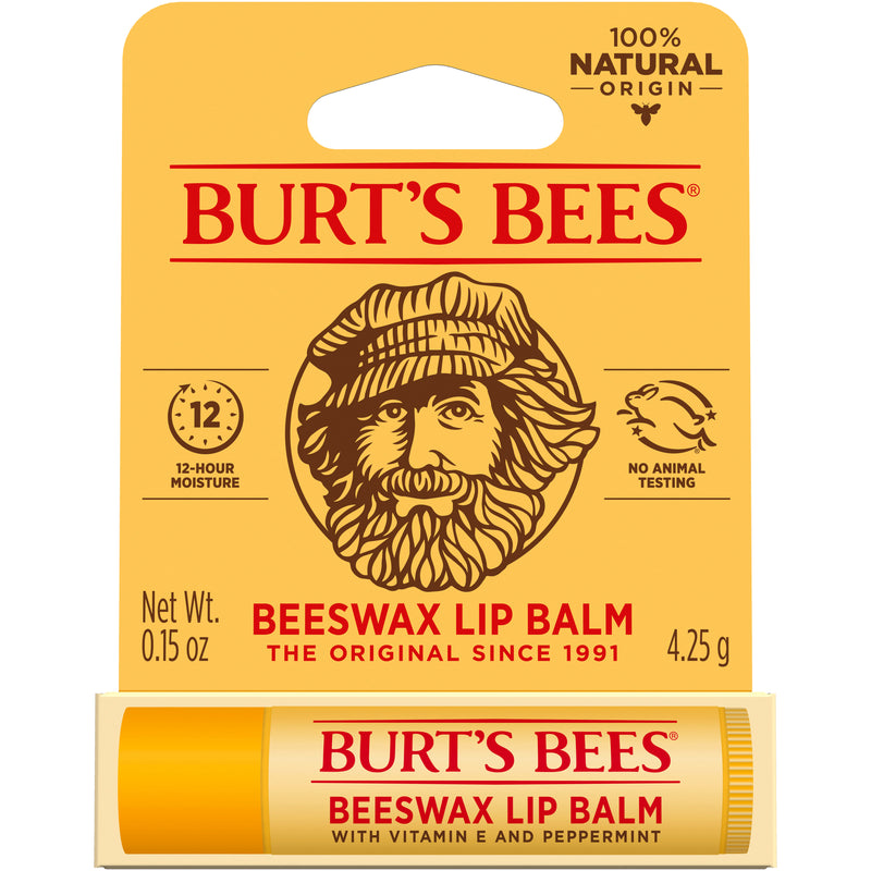 Burts Bees 100% Natural Beeswax With Vitamin E & Peppermint Lip Balm 4.25g