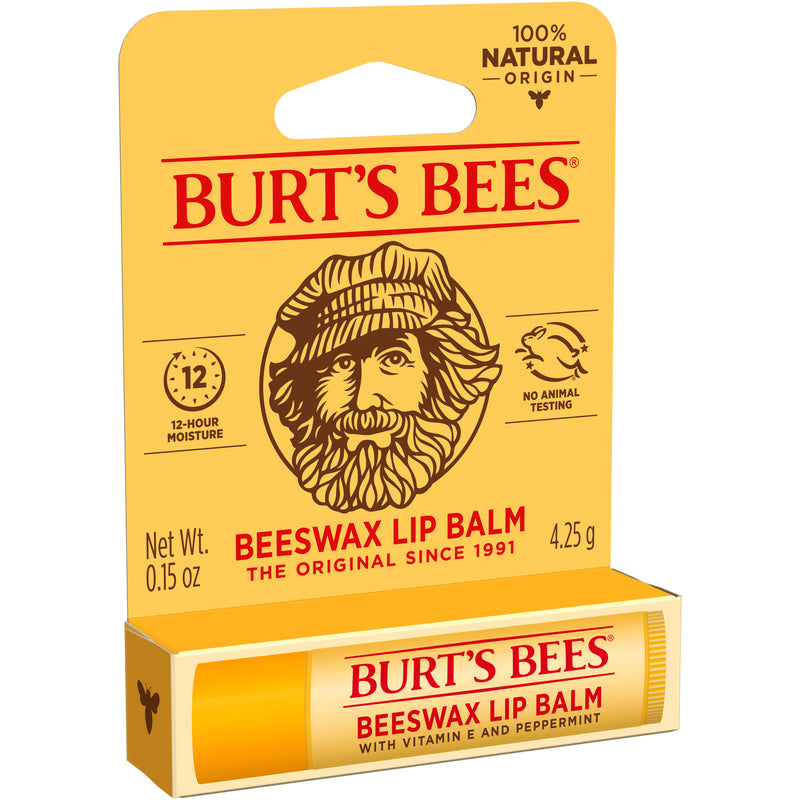 Burts Bees 100% Natural Beeswax With Vitamin E & Peppermint Lip Balm 4.25g