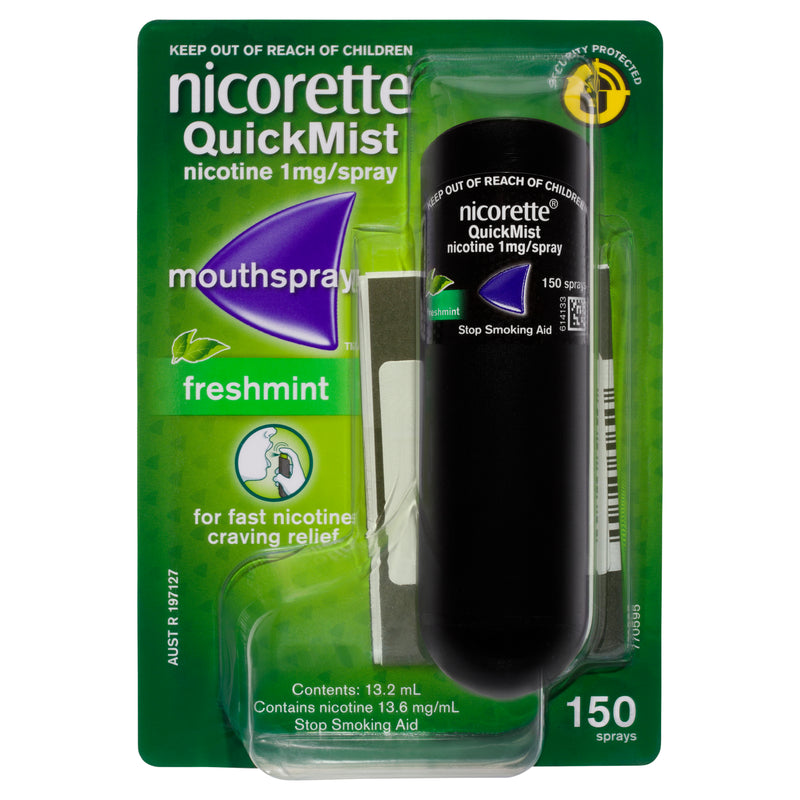 Nicorette Quit Smoking QuickMist Nicotine Mouth Spray Freshmint 150 Pack