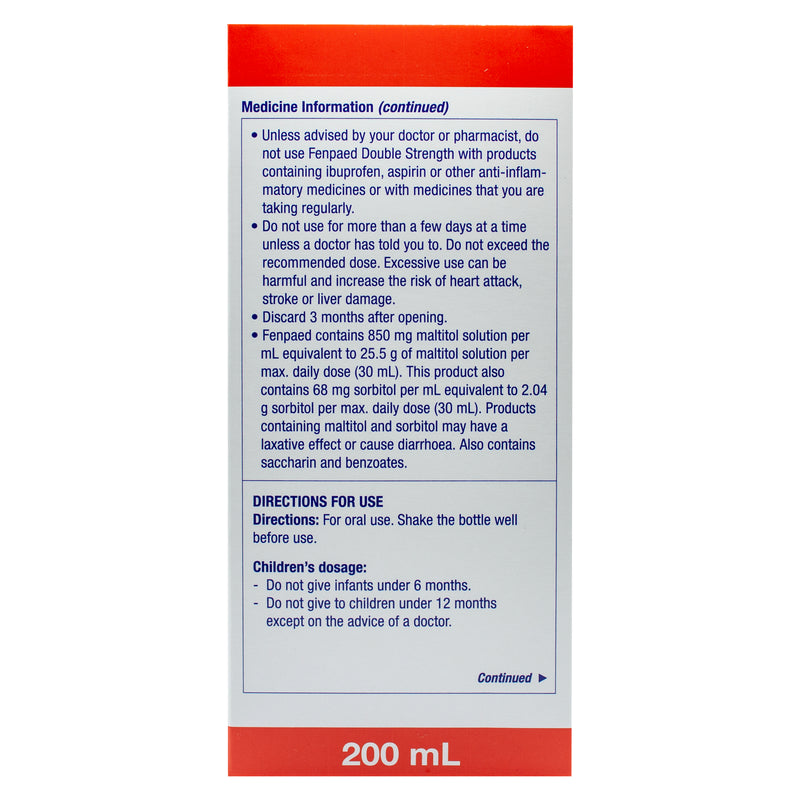 Fenpaed Oral Liquid Double Strength 200ml