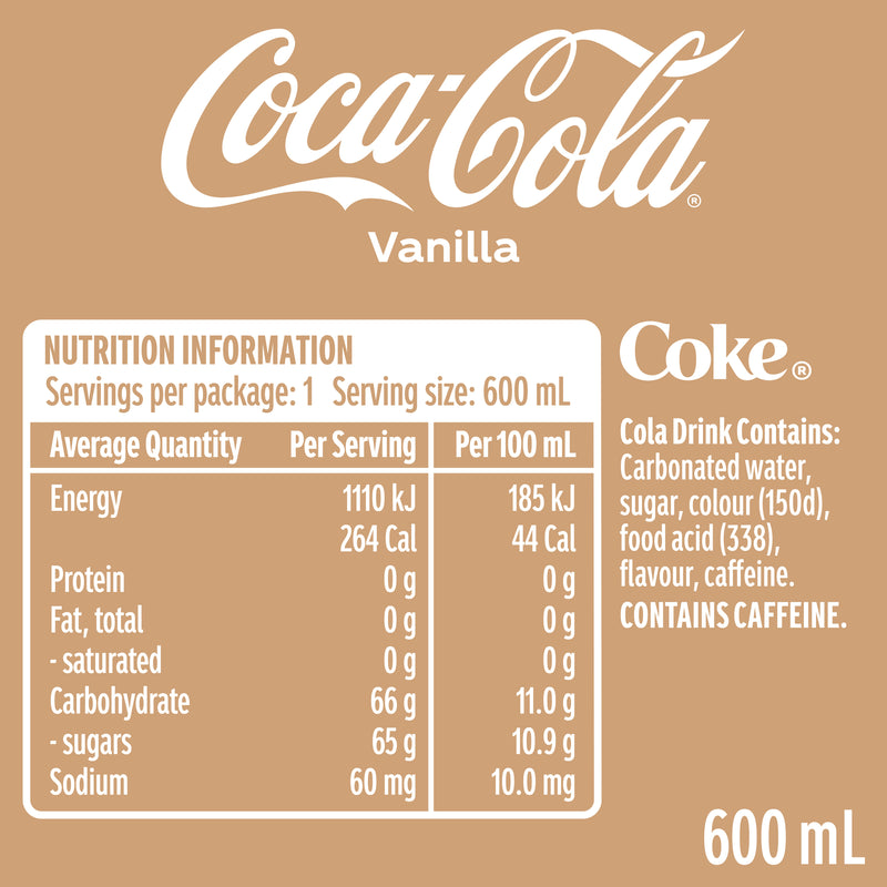 Coca-Cola Soft Drink Vanilla 600ml