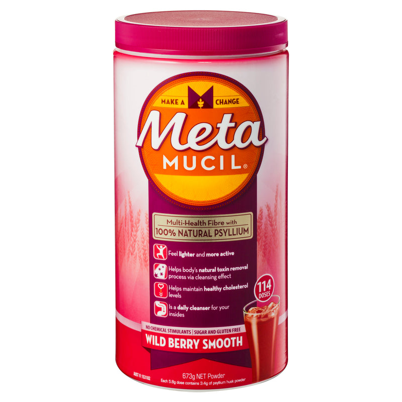 Metamucil Multi-Health Fibre with 100% Psyllium Natural Psyllium Wild Berry Smooth 114D