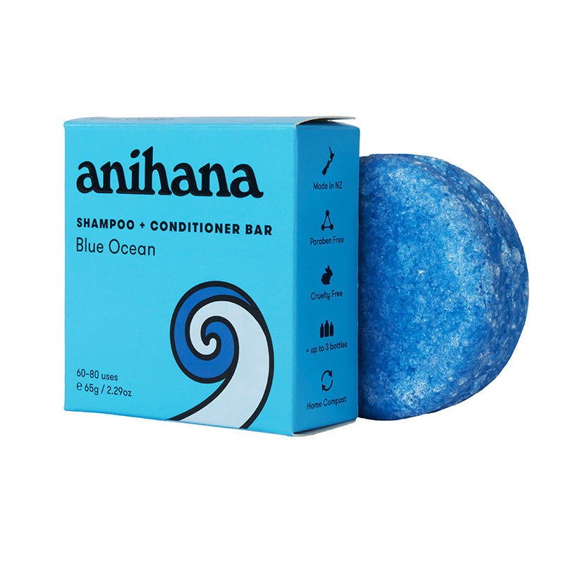 Anihana Shampoo & Conditioner Bar Blue Ocean 2 in 1 65g