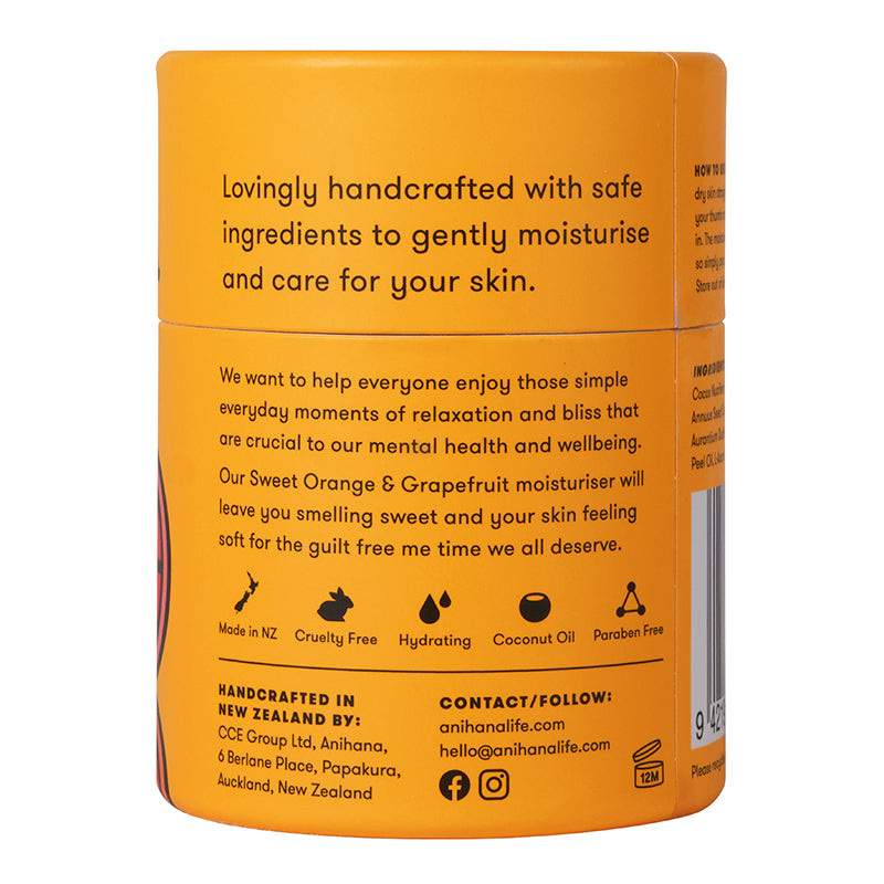 Anihana Solid Moisturiser Orange & Grapefruit 75g