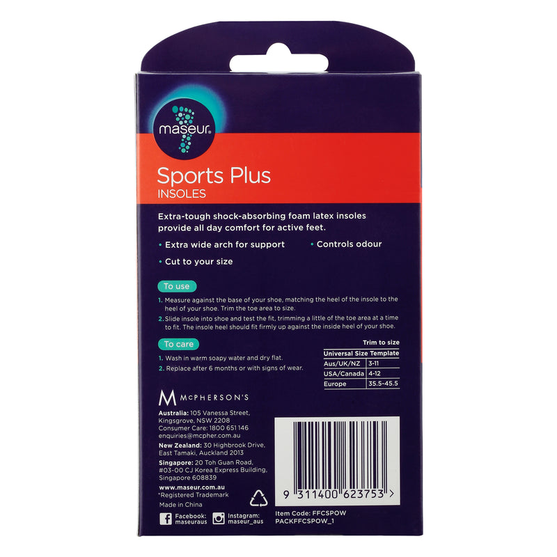 Footcare Sports Plus Insoles